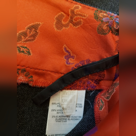 Vintage chic Alain Manoukian gray trousers with side slit - Picture 6 of 7